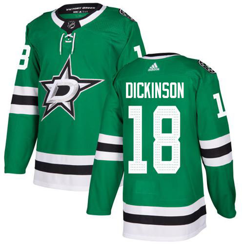 Adidas Dallas Stars #18 Jason Dickinson Green Home Authentic Youth Stitched NHL Jersey